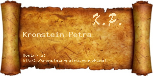 Kronstein Petra névjegykártya